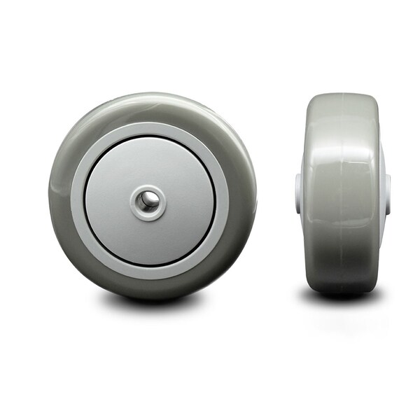 SCC - 4" Gray Poly on Polyolefin Wheel Only - 3/8" Bore - 350 lbs Capacity